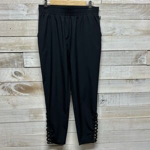 Fabletics Pants Womens Small Black Braided Tiana Ankle Pull‎ On Pockets Stretch